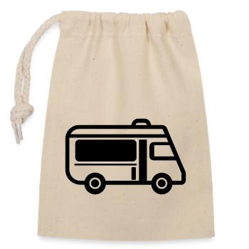 camping car - Sac cadeau en coton avec cordon (14 x 20 cm) - nature - Devant