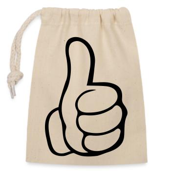 like hand - Closable cotton gift bag (14x20cm) - nature - Front