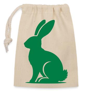 hase - Verschließbarer Geschenkbeutel aus Baumwolle (14x20cm) - Natur - Vorne