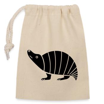 Armadillo - Closable cotton gift bag (14x20cm) - nature - Front
