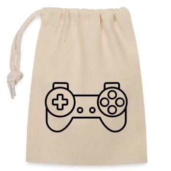 Jeux vidéo manette - Sac cadeau en coton avec cordon (14 x 20 cm) - nature - Devant