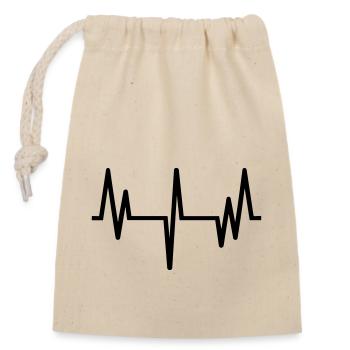 Pulse, heartbeat - Closable cotton gift bag (14x20cm) - nature - Front