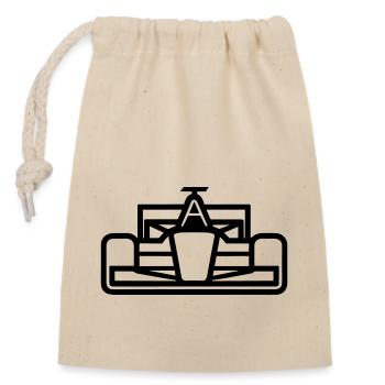voiture de course - Sac cadeau en coton avec cordon (14 x 20 cm) - nature - Devant