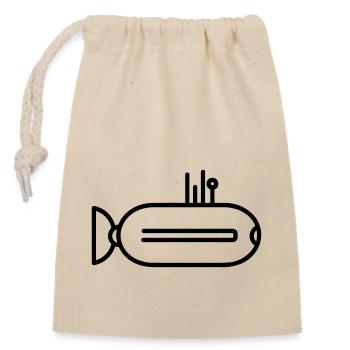 bateau Sous-marin - Sac cadeau en coton avec cordon (14 x 20 cm) - nature - Devant