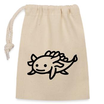 Axolotl - Verschließbarer Geschenkbeutel aus Baumwolle (14x20cm) - Natur - Vorne
