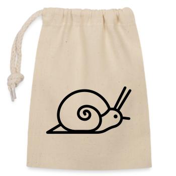 Schnecke - Verschließbarer Geschenkbeutel aus Baumwolle (14x20cm) - Natur - Vorne