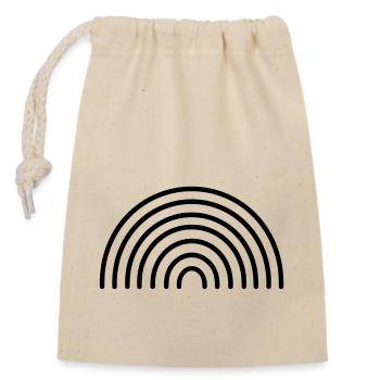 Arc en ciel - Sac cadeau en coton avec cordon (14 x 20 cm) - nature - Devant