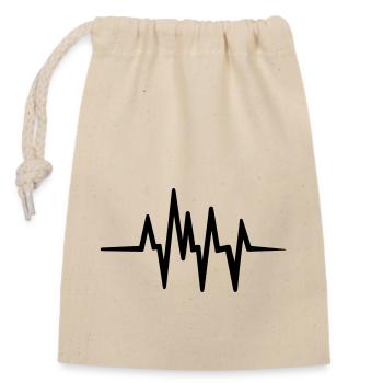 Heartbeat - Closable cotton gift bag (14x20cm) - nature - Front