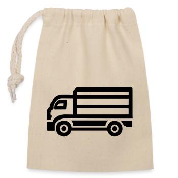 Truck - Closable cotton gift bag (14x20cm) - nature - Front