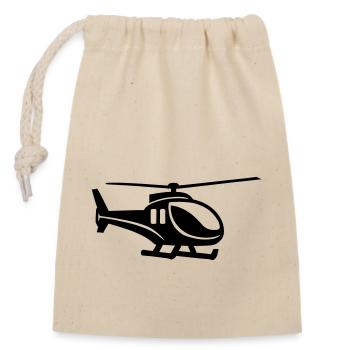 Helicopter - Closable cotton gift bag (14x20cm) - nature - Front