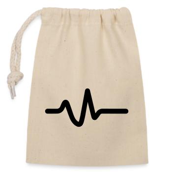 Heartbeat, pulse - Closable cotton gift bag (14x20cm) - nature - Front
