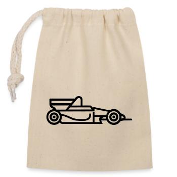 F1 Race Car - Closable cotton gift bag (14x20cm) - nature - Front