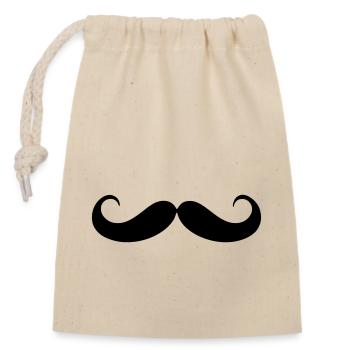 Moustache - Sac cadeau en coton avec cordon (14 x 20 cm) - nature - Devant