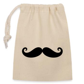 Moustache - Sac cadeau en coton avec cordon (14 x 20 cm) - nature - Devant
