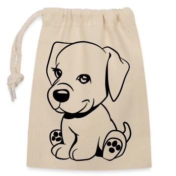 Hund baby süss niedlich - Verschließbarer Geschenkbeutel aus Baumwolle (14x20cm) - Natur - Vorne