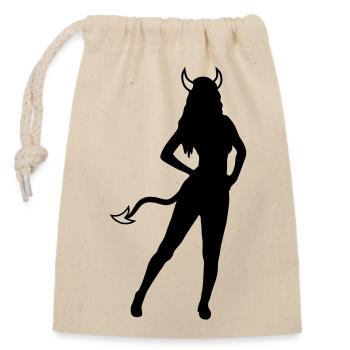 Satan Hot Girl - Closable cotton gift bag (14x20cm) - nature - Front