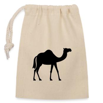 Camel - Closable cotton gift bag (14x20cm) - nature - Front