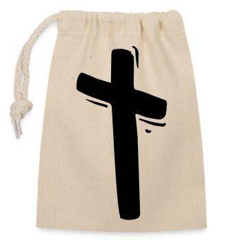 Jesus Cross God Church - Closable cotton gift bag (14x20cm) - nature - Front
