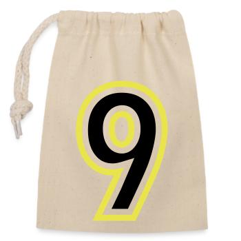 9 Number College - Closable cotton gift bag (14x20cm) - nature - Front