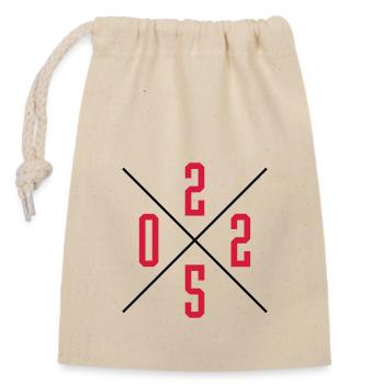 2025 year - Closable cotton gift bag (14x20cm) - nature - Front