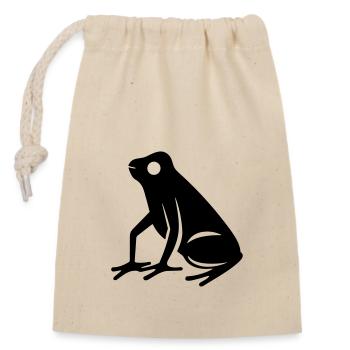 Frosch - Verschließbarer Geschenkbeutel aus Baumwolle (14x20cm) - Natur - Vorne