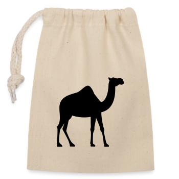 Chameau - Sac cadeau en coton avec cordon (14 x 20 cm) - nature - Devant
