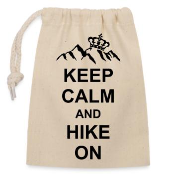 Keep Calm And Hike - Verschließbarer Geschenkbeutel aus Baumwolle (14x20cm) - Natur - Vorne