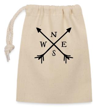 compass - Closable cotton gift bag (14x20cm) - nature - Front