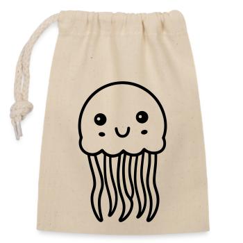 Jellyfish - Closable cotton gift bag (14x20cm) - nature - Front