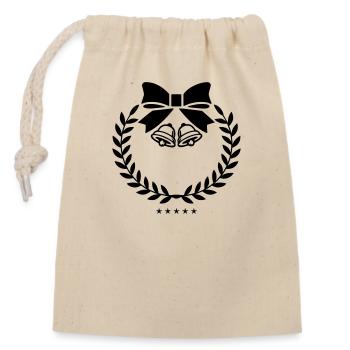 Cloches de couronne - Sac cadeau en coton avec cordon (14 x 20 cm) - nature - Devant