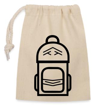 Rucksack - Verschließbarer Geschenkbeutel aus Baumwolle (14x20cm) - Natur - Vorne