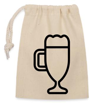 Beer - Closable cotton gift bag (14x20cm) - nature - Front