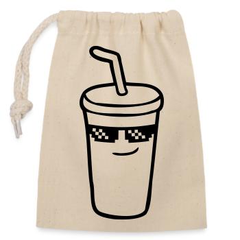 Sunglasses Pixel Cola - Closable cotton gift bag (14x20cm) - nature - Front
