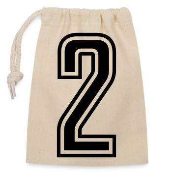 2 - Sac cadeau en coton avec cordon (14 x 20 cm) - nature - Devant