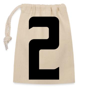 2 - Sac cadeau en coton avec cordon (14 x 20 cm) - nature - Devant