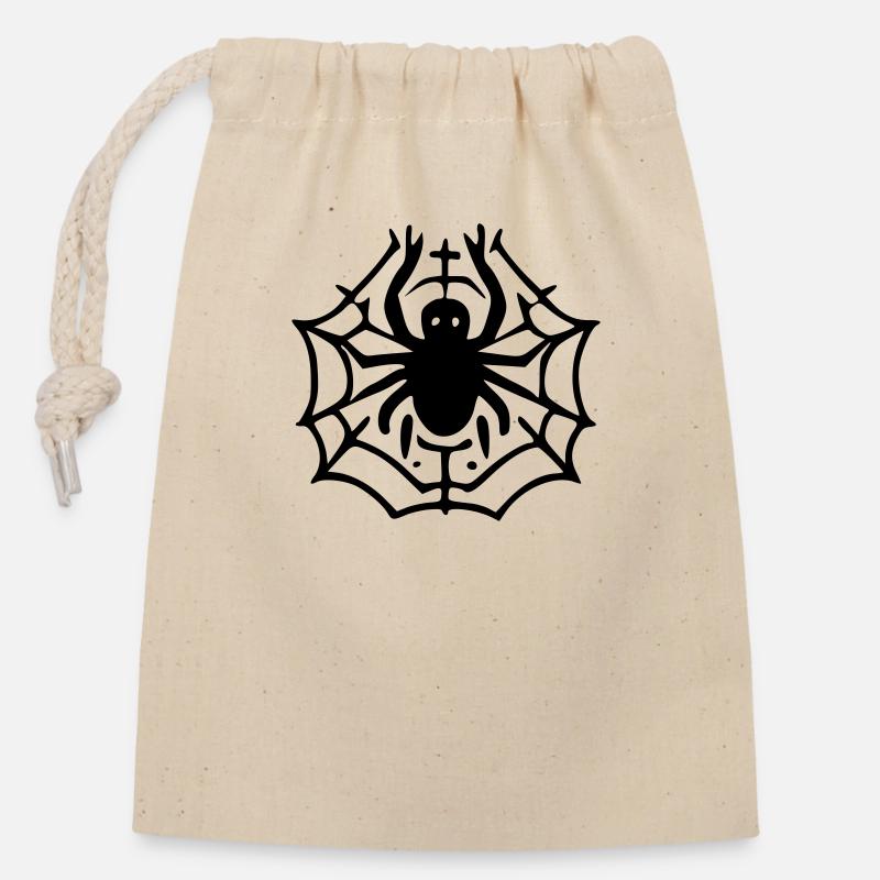 Cobweb - Closable cotton gift bag (14x20cm) - nature