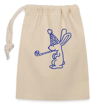 Lapin Anniversaire Années Vieux Cadeau Serviette Chapeau de fête - Sac cadeau en coton avec cordon (14 x 20 cm) - nature - Devant