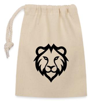 Tête de lion - Sac cadeau en coton avec cordon (14 x 20 cm) - nature - Devant