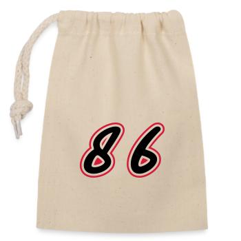 86 Number Symbol - Closable cotton gift bag (14x20cm) - nature - Front