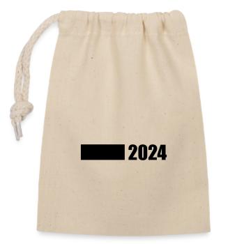 2024 Line - Closable cotton gift bag (14x20cm) - nature - Front