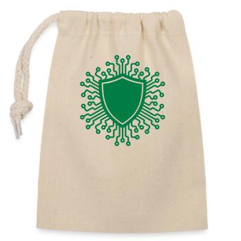 CYBER SECURITY SHIELD - Closable cotton gift bag (14x20cm) - nature - Front