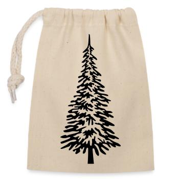 Sapin de Noël plein - Sac cadeau en coton avec cordon (14 x 20 cm) - nature - Devant
