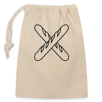 kreuz x baguette brot broetchen franzoesisch frank - Verschließbarer Geschenkbeutel aus Baumwolle (14x20cm) - Natur - Vorne