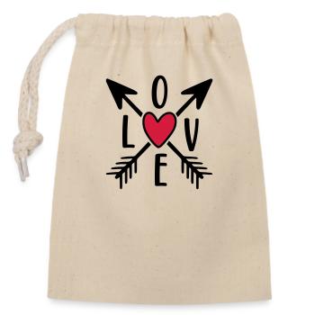 Love - Verschließbarer Geschenkbeutel aus Baumwolle (14x20cm) - Natur - Vorne