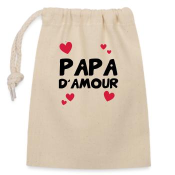 Love Daddy - Father's Day - Closable cotton gift bag (14x20cm) - nature - Front