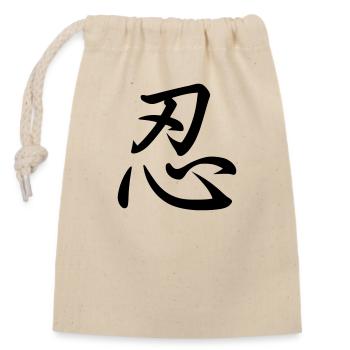 Kanji (Patience) - Sac cadeau en coton avec cordon (14 x 20 cm) - nature - Devant