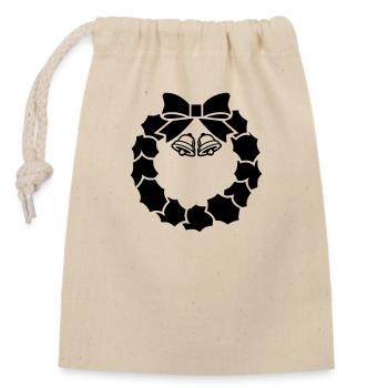 Cloches de couronne 001 - Sac cadeau en coton avec cordon (14 x 20 cm) - nature - Devant