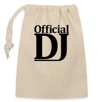 Text Official DJ - Closable cotton gift bag (14x20cm) - nature - Front
