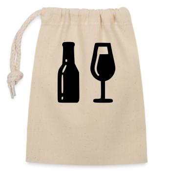 Alcool - Sac cadeau en coton avec cordon (14 x 20 cm) - nature - Devant