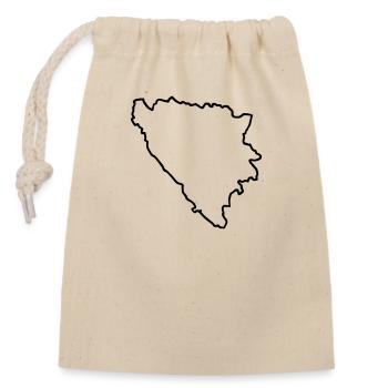 Bosnien Kontur - Verschließbarer Geschenkbeutel aus Baumwolle (14x20cm) - Natur - Vorne